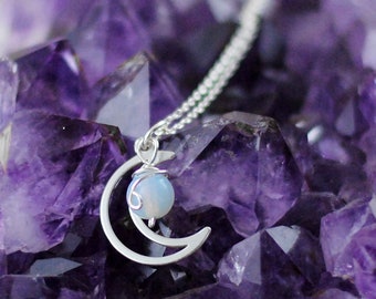 925 silver necklace "Moonlight" with moonstone