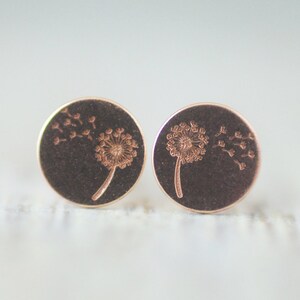 Rose gold plated earrings 18K Dandelion image 3