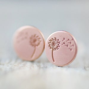 Rose gold plated earrings 18K Dandelion image 1