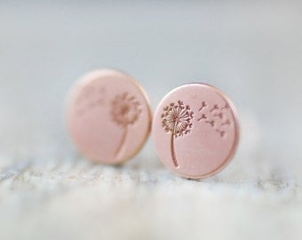 Roségold vergoldete Ohrstecker 18K "Pusteblume"