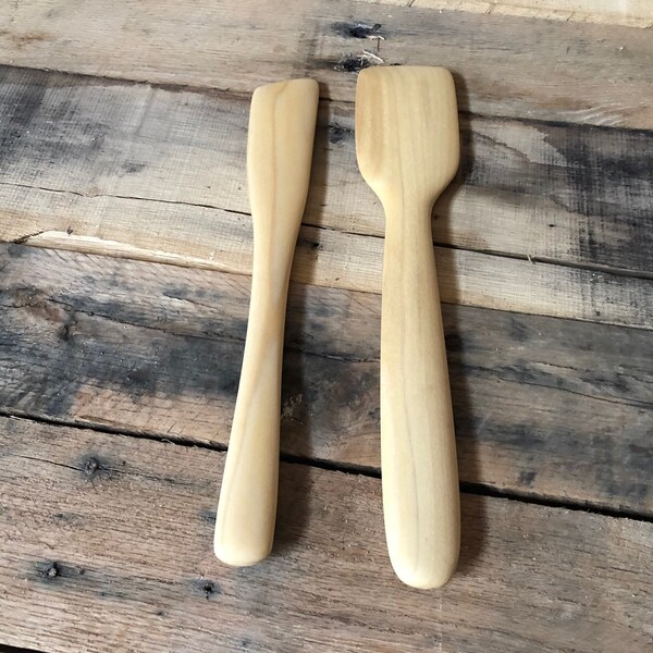 Reclaimed Wood Hand Carved Spatula Set