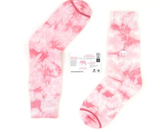 Sumatran Elephant Tie Dye socks, Pink