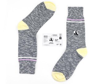 Large Giant Panda speckled, organic cotton, eco friendly animal socks