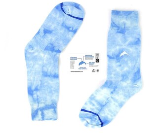 Maui Dolphin Tie Dye socks, blue