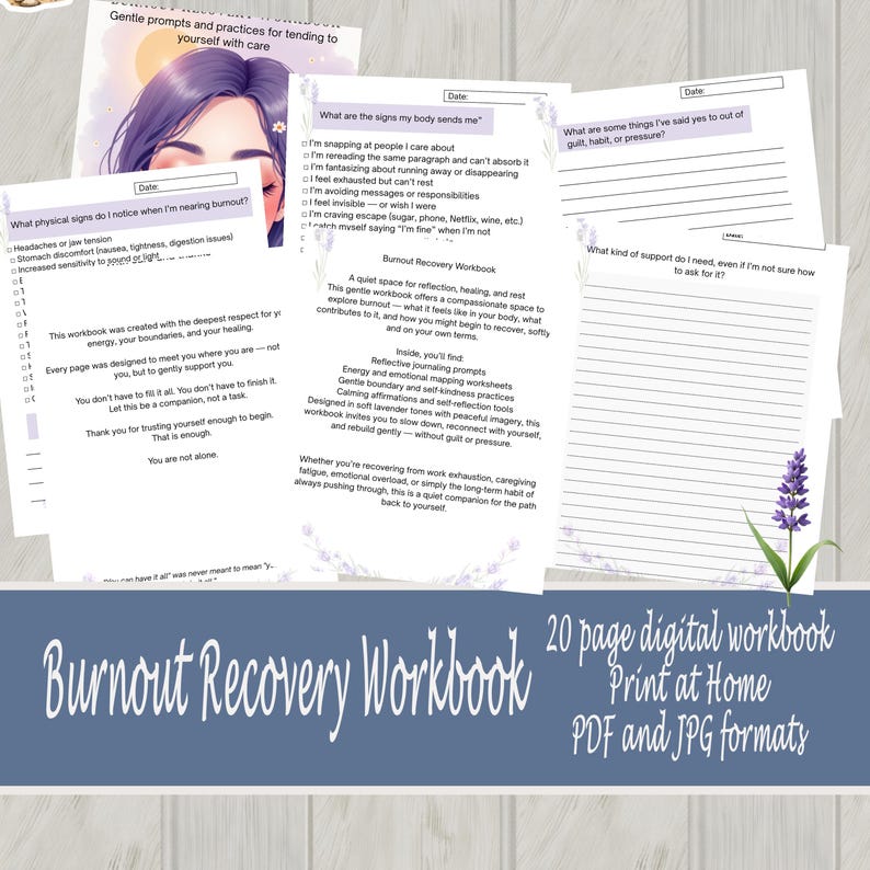 Burnout Recovery Workbook | Printable Self-care Journal for Women ...