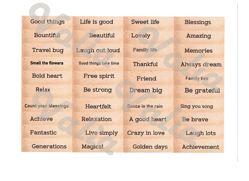 Journal Words 120 Printable INSTANT DOWNLOAD Inspirational - Etsy