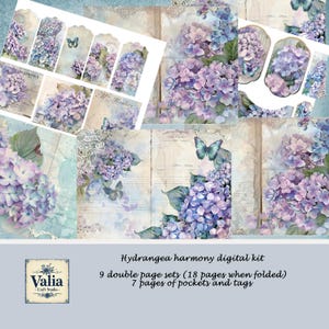 Kit digitale "Ortensia Armonia" - Pagine stampabili e materiale illustrativo Kit digitale "Ortensie e Farfalle" Download immediato