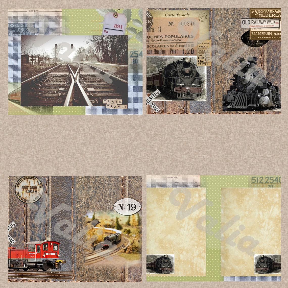 Trains Digital Kit Printable Journal Kit Instant Download Etsy