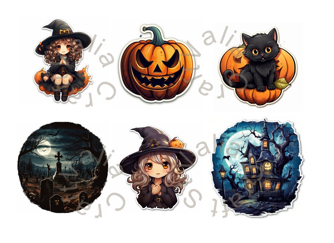 Halloween Die Cuts/stickers, Printable, Instant Download, Halloween ...