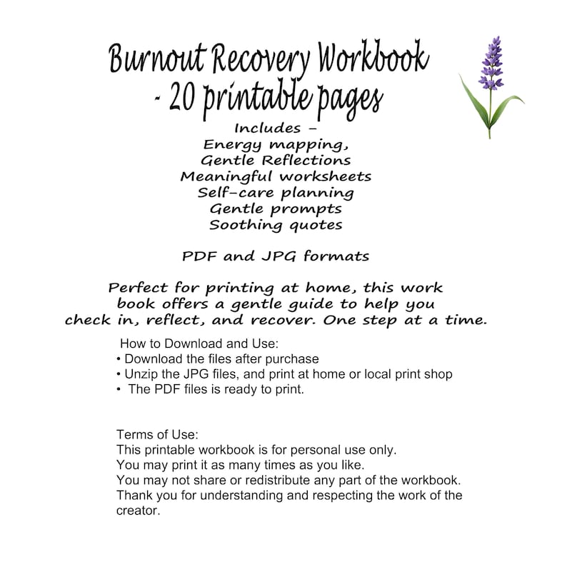 Burnout Recovery Workbook | Printable Self-care Journal for Women ...