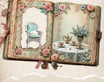 Cottage Charm Junk Journal Kit: Printable Cottagecore Ephemera, (Digital Download)