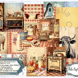 Country Farmhouse Junk Journal kit by Valia Craft Studio. Digital Kit, Printable, Journal Kit, Instant download, Country, Farmhouse, Farm