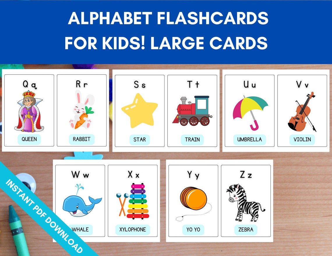 Printable Alphabet Small and Large Flash Cards for Toddlers