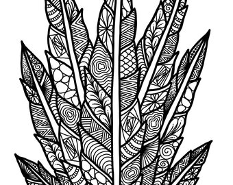 Feather Design Coloring Page