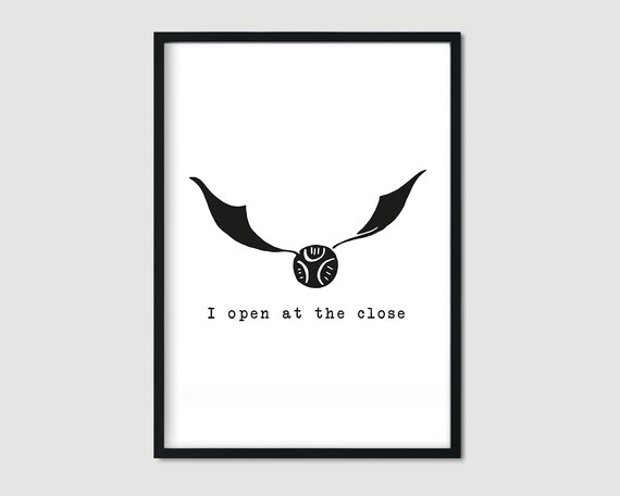 i open at the close print golden snitch harry potter poster etsy