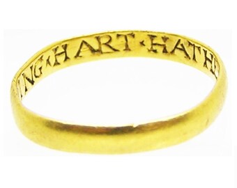 Exceptional 16th century Tudor Gold Posy Ring c. 1520 - 1550 Size 6 1/4