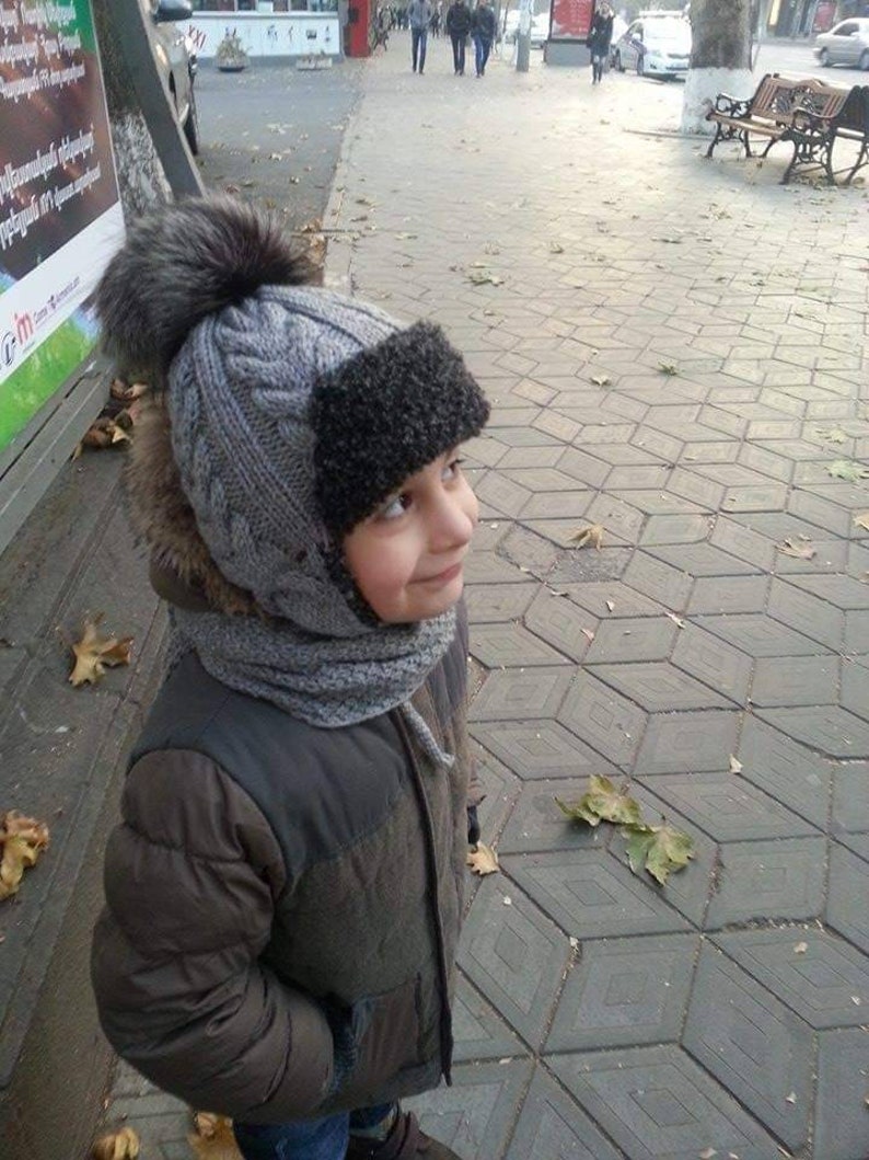 Handmade knitting hat for a boy