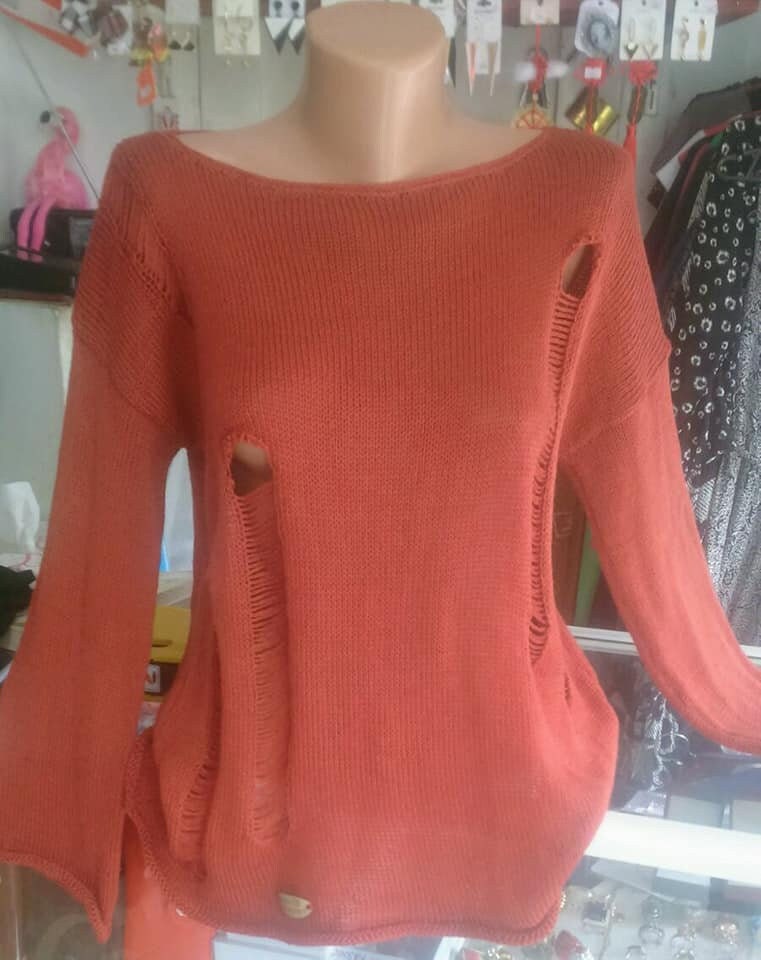 Ripped round Neck Wrap Sweaters Blouse Warm Knitted mohair Jumper Women Tops Long Sleeve Knit Pullover Sweatshirt Ladies Autumn Winter