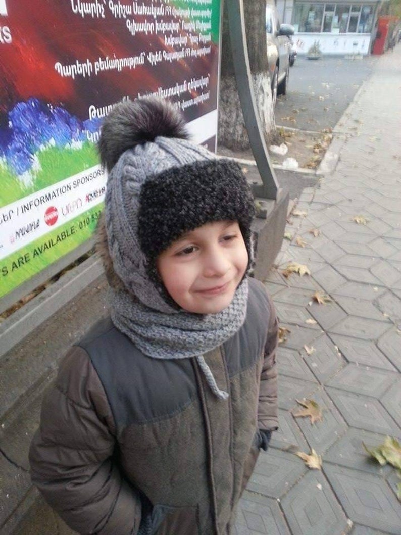 Handmade knitting hat for a boy