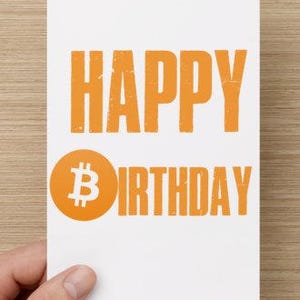 Bitcoin Birthday Card funny crypto currency - DIGITAL PRINT  (5 x 7)