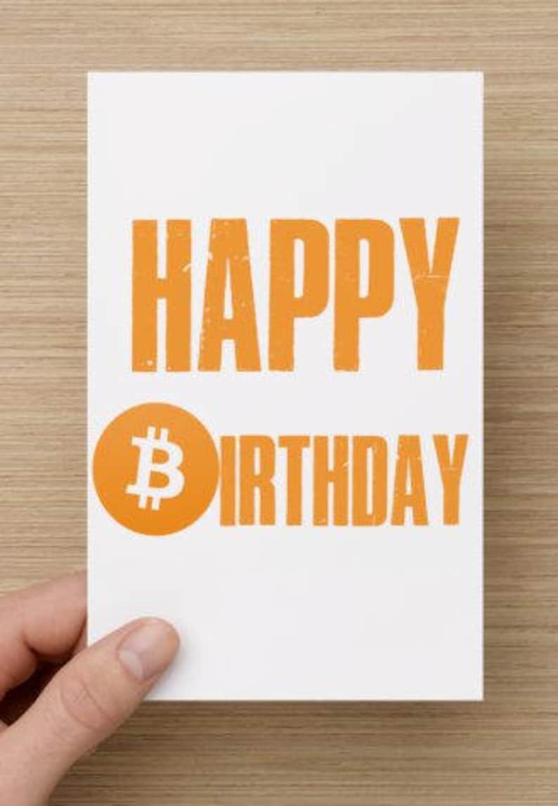 Bitcoin Birthday Card funny crypto currency DIGITAL PRINT