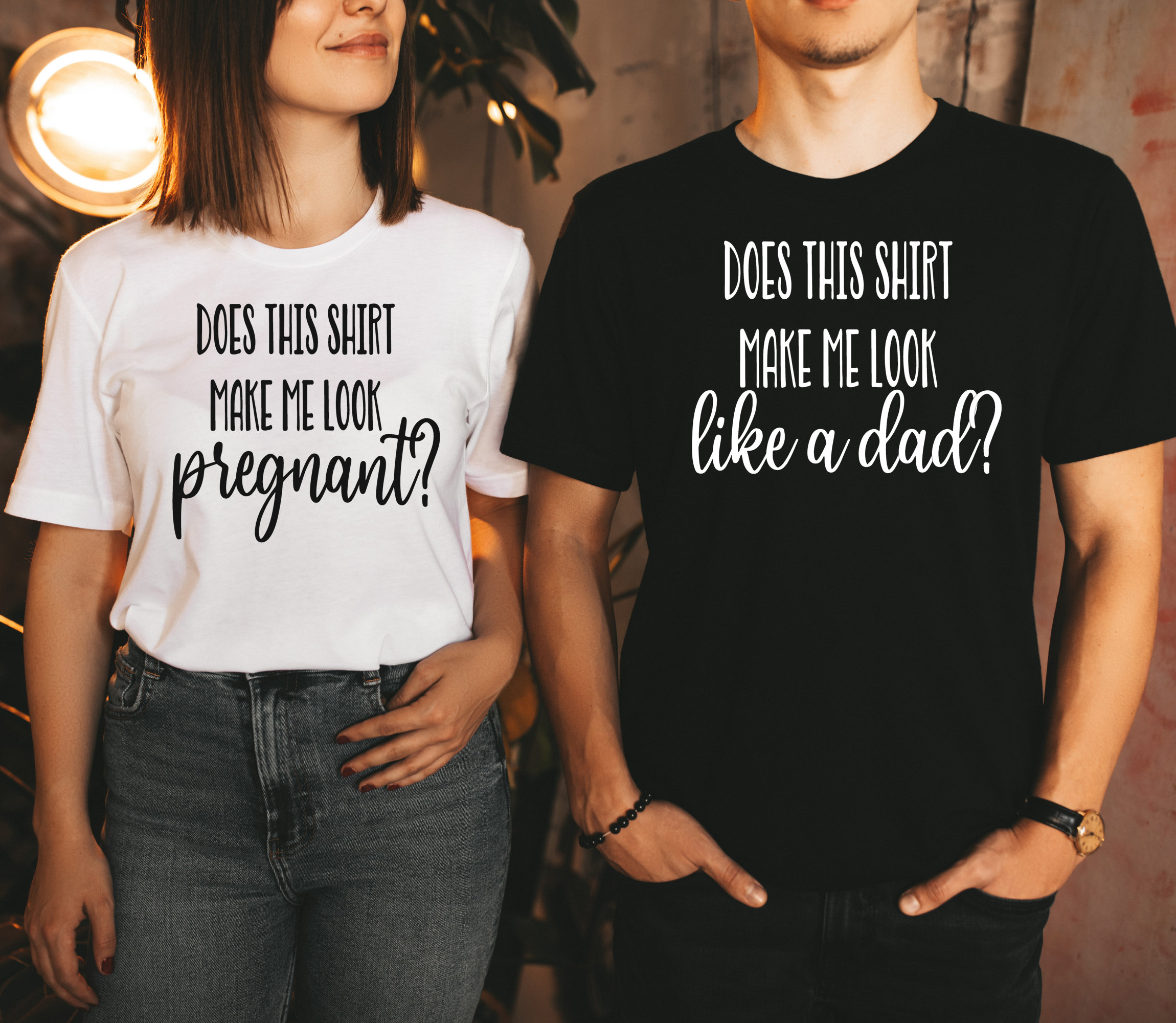 DarlingMagnolias Couples Pregnancy Announcement Shirts, Mom Dad Matching Shirts, Does This Shirt Make Me Look Pregnant, Baby Announcement, Baby Reveal