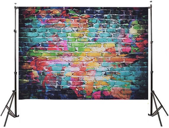 7x5ft Printed Paint Colorful Brick Backdrop Banner Etsy