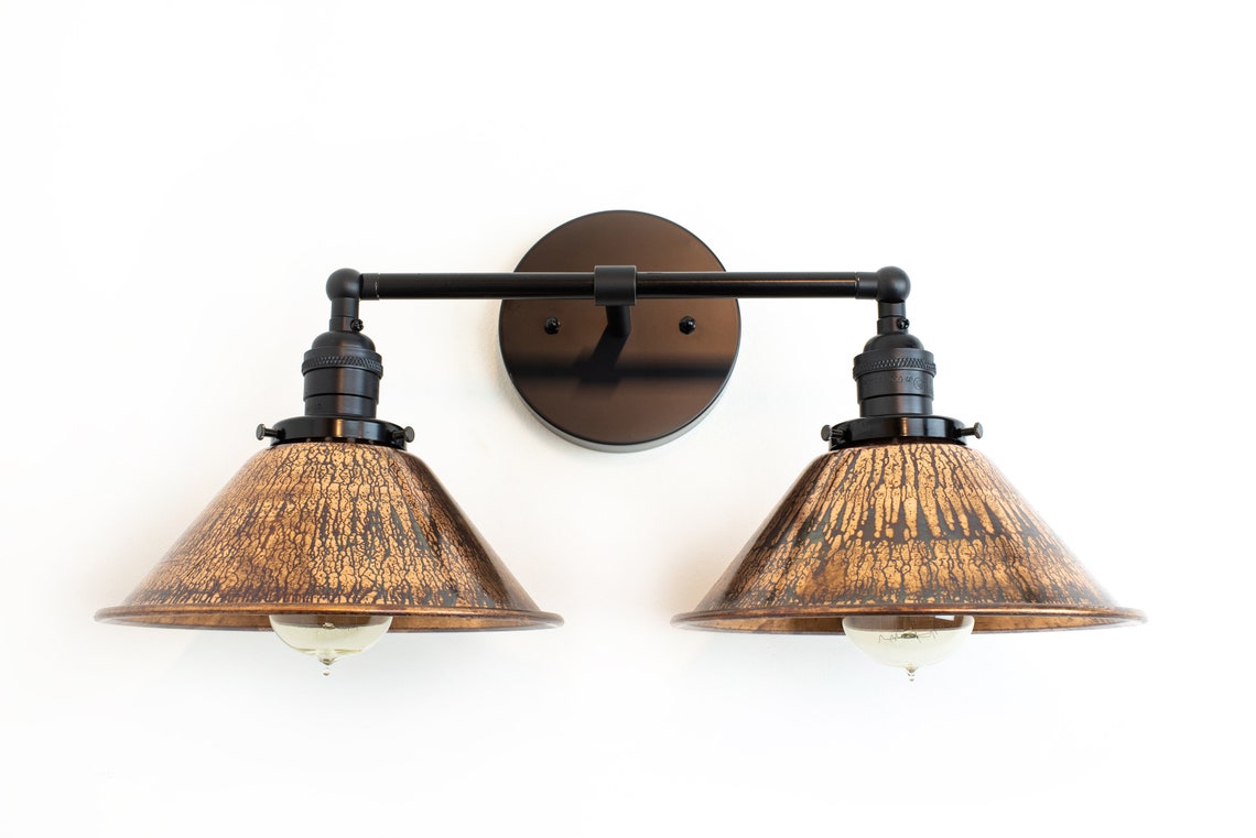 Copper Vanity Light Bathroom Industrial Lights Mid Century Etsy