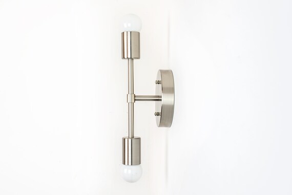Brushed Nickel Vanity Light Wall Sconce Bathroom Lights Brushed Nickel Vanity Light Wall Sconce, Bathroom Lighting Sconces Brushed Nickel