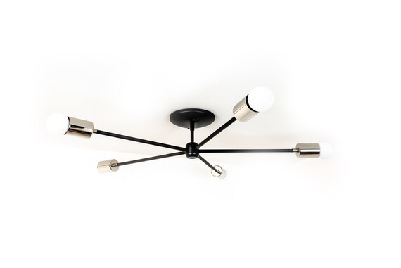 Sputnik Chandelier Modern Nickel Ceiling Light Semi Flush Sputnik Chandelier Modern Nickel, Nickel Ceiling Light Fixture