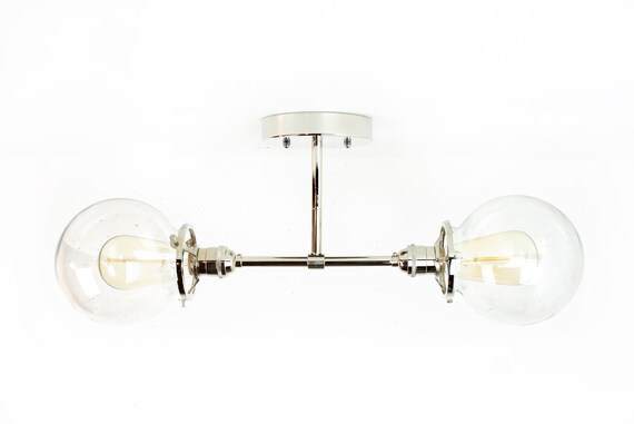 Mid Century Modern Lighting Globe Light Fixture Chrome Nickel Modern Ceiling Lights Globe Chandelier