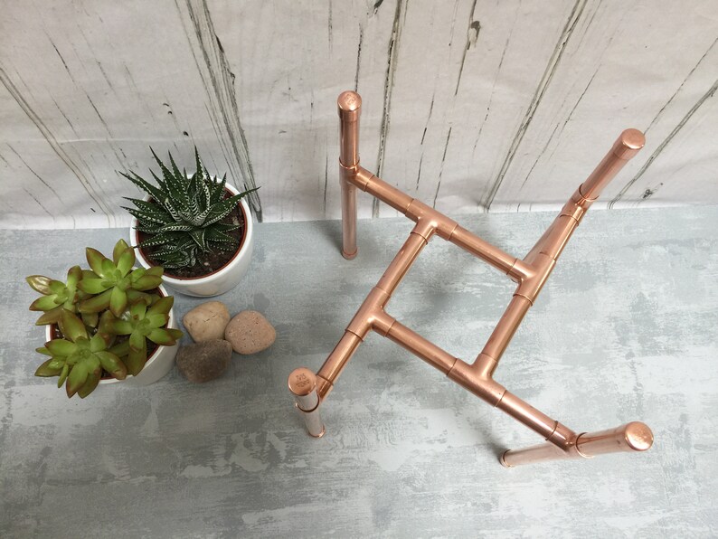 Large Copper Plant Stand holds 10 inch pot Retro Inspired Etsy
