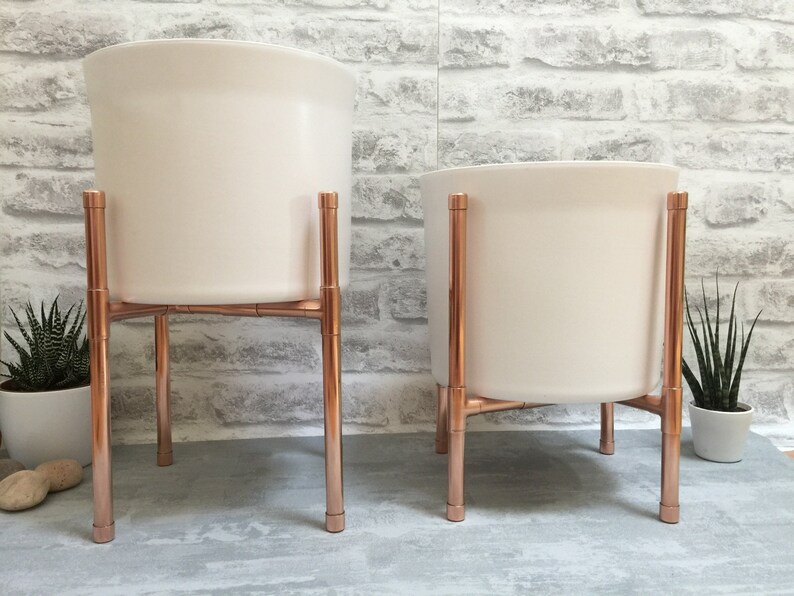 Large Copper Plant Stand holds 10 inch pot Retro Inspired Etsy