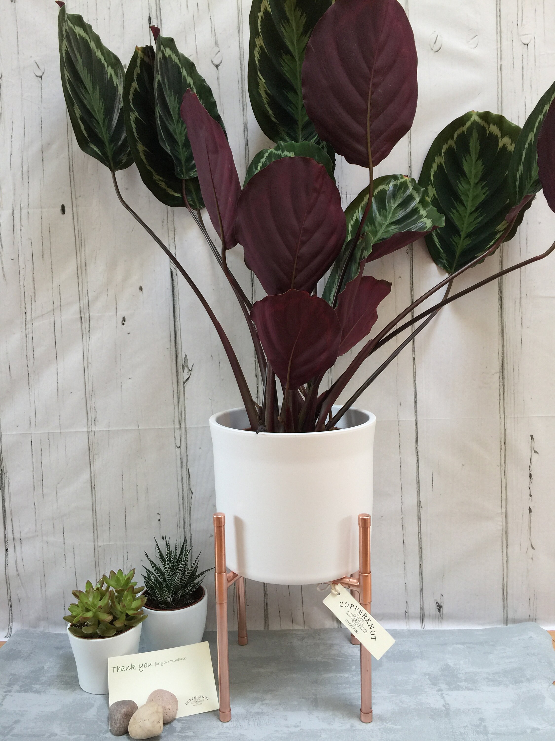 Large Copper Plant Stand holds 10 inch pot Retro Inspired Etsy