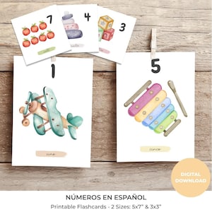 Spaanse cijfers Flashcards | Tarjetas de Números 1–10 in het Spaans | Afdrukbare leerkaarten voor kinderen