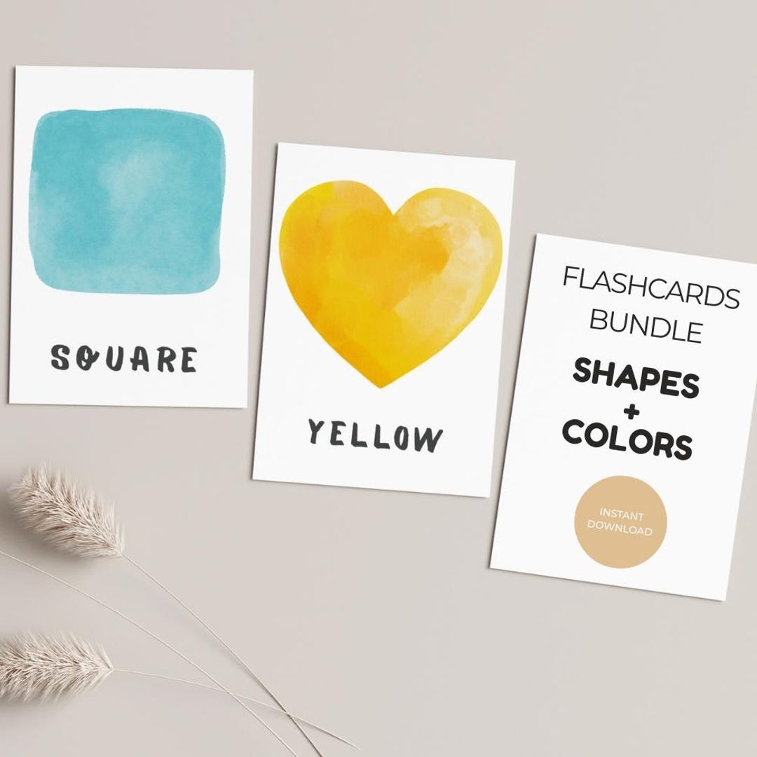 Montessori Colors and Shapes Flashcards: Educational Preschool Learning ...