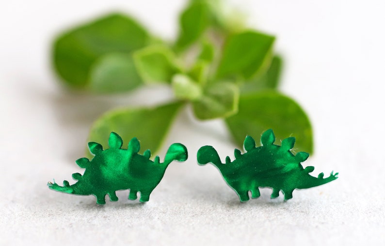 Dinosaur Jewelry Gift Box / Dinosaur Stud Earrings 3 Pair / Etsy