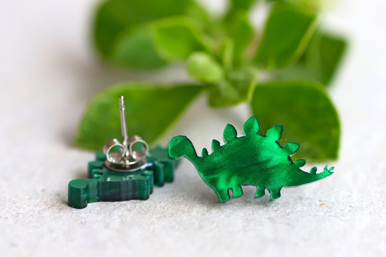 Dinosaur Jewelry Gift Box / Dinosaur Stud Earrings 3 Pair / Etsy
