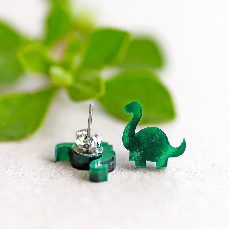 Dinosaur Jewelry Gift Box / Dinosaur Stud Earrings 3 Pair / Etsy