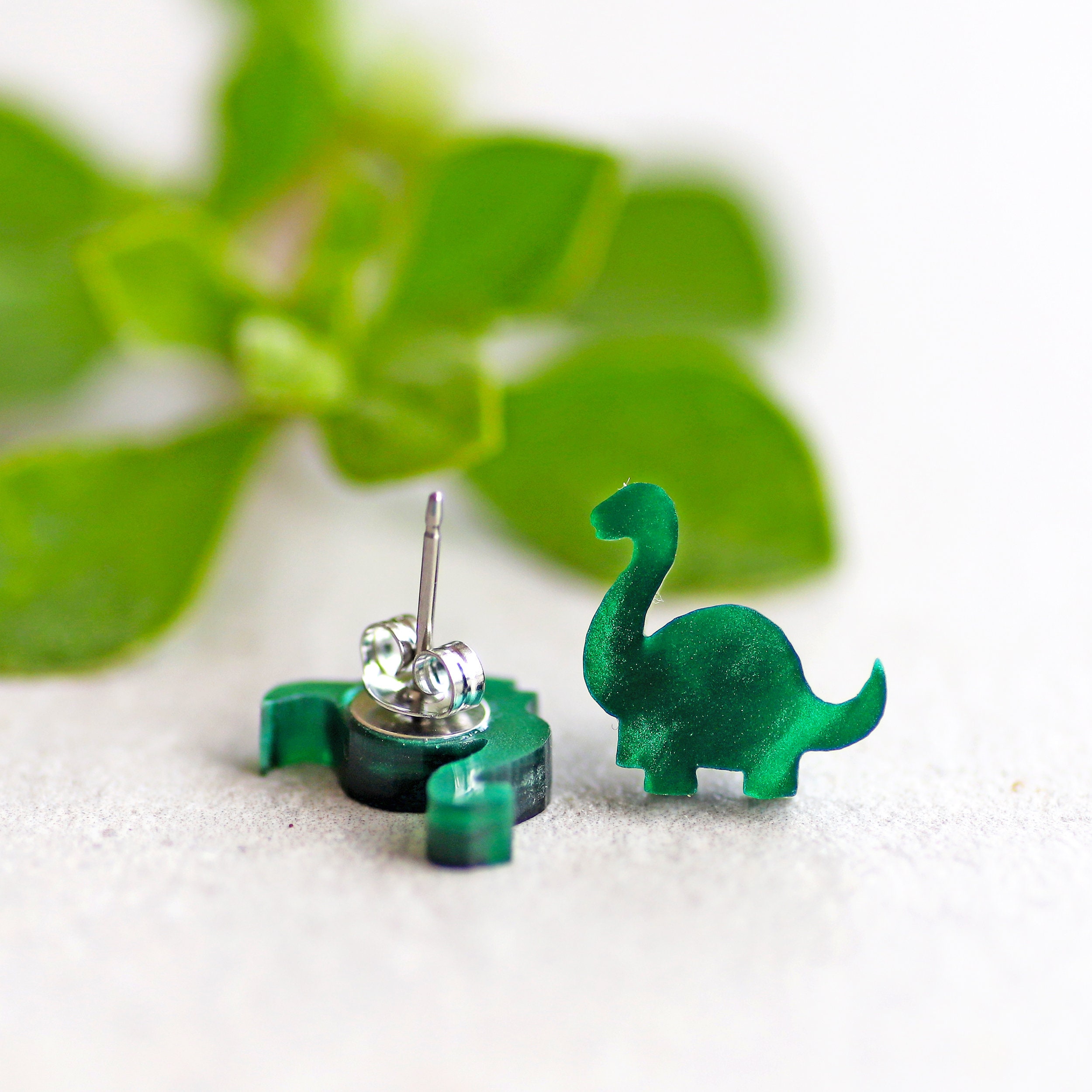 Dinosaur Jewelry Gift Box / Dinosaur Stud Earrings 3 Pair / Etsy