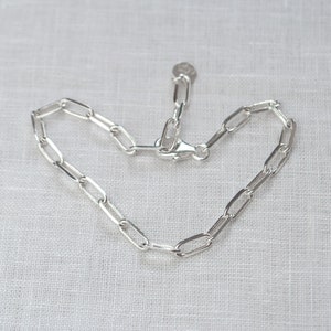 Large chaîne à maillons en argent 925, bijoux durables, ensemble de bijoux chaîne et bracelet, cadeau fête des mères maman image 4