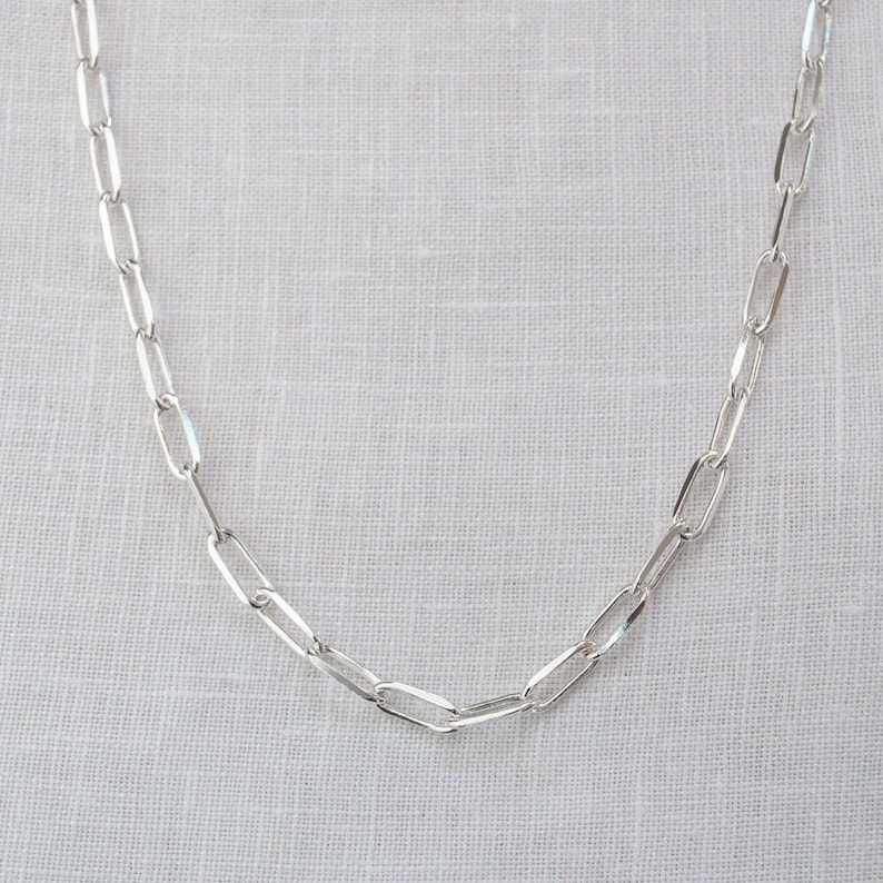 Large chaîne à maillons en argent 925, bijoux durables, ensemble de bijoux chaîne et bracelet, cadeau fête des mères maman image 1