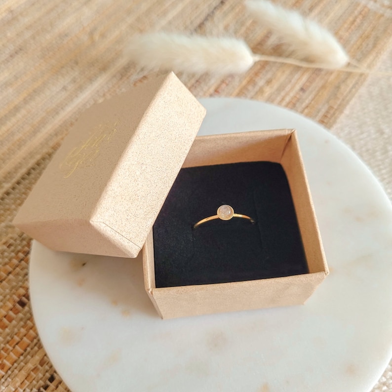 size adjustable ring gold plated or rose plated 925 sterling silver Stacking ring with real turquoise birthstone December