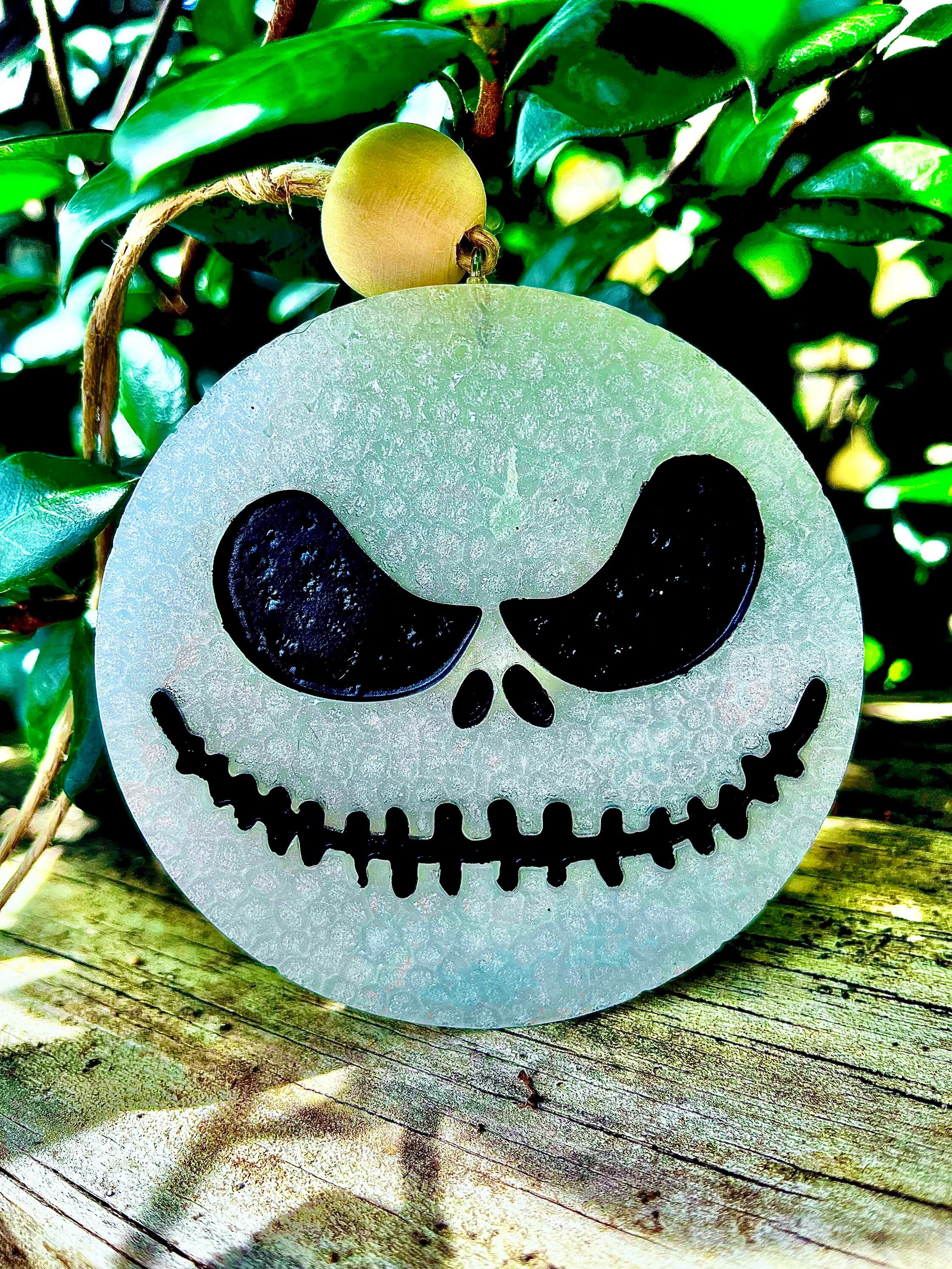 Jack Skellington Car Freshie in the Scent - Volcano-White with Black Paint