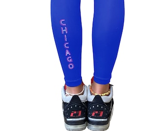 Blue Footless Tights "Chicago" for Women | Ankle Length Black Pantyhose | Plus Size Available