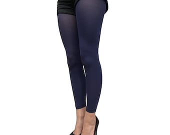 Navy Blue Footless Tights For Women | Soft And Durable Color Tights | Plus Size Available