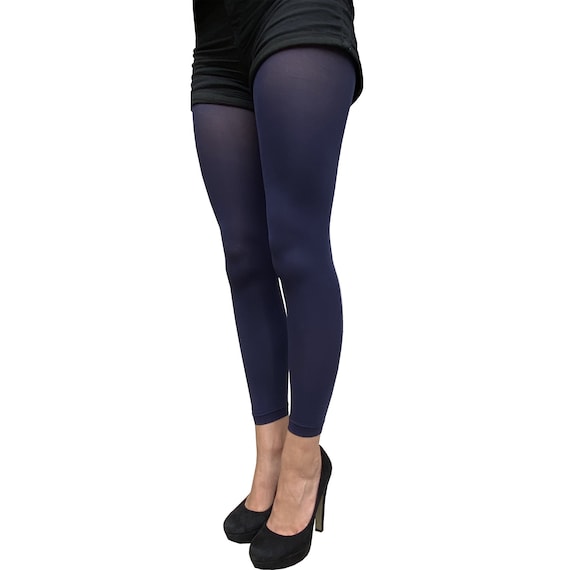 Navy Blue Footless Tights for Women Soft and Durable Color Tights Plus Size  Available -  Denmark