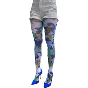 Green Camo tights | Women Military patterned Pantyhose | Tights available in all size