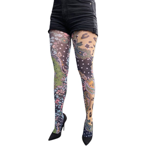 Wild Patterned Tights for Women A Fashion Tiger Paisley Print Gift for Her  -  Canada