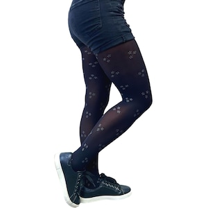 Black tights with all over ditsy glitter print For Women